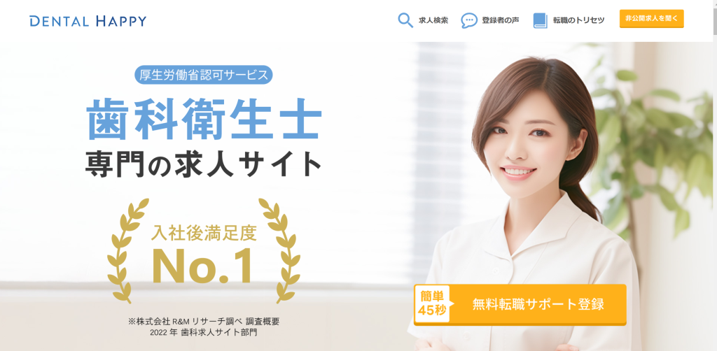 デンタルハッピーのトップ画面